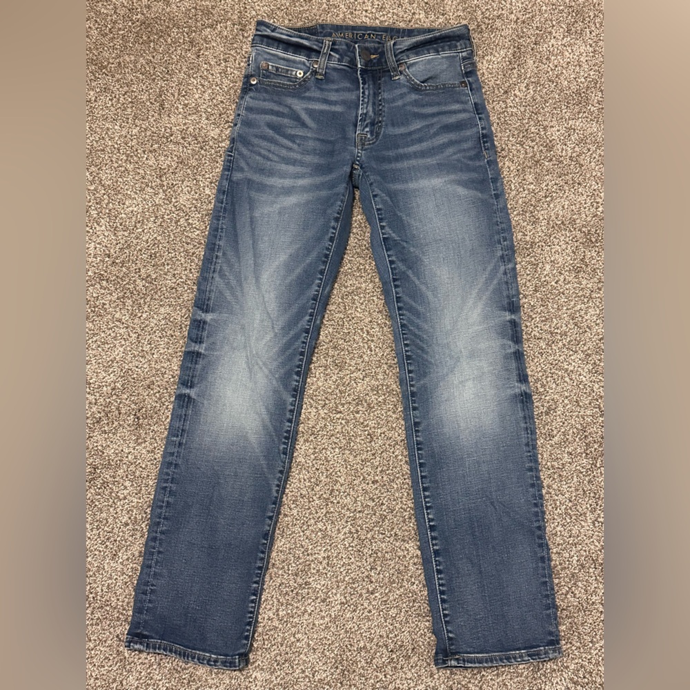 American Eagle Outfitters Men's Dark Blue Straight Jeans
